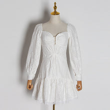 Load image into Gallery viewer, TWOTWINSTYLE Lantern Sleeve Ruffle Dresses Women Square Patchwork Lace Sexy Mini Dress Female Fashion Clothing 2020 Spring New