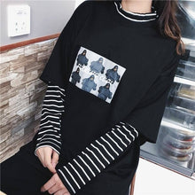 Load image into Gallery viewer, Autumn Casual Korea Fashion Hip Hop Stripe Turtleneck Hoodie Long Sleeve Vintage Pullovers Loose Harajuku Striped Sweatshirt