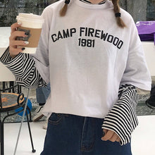 Load image into Gallery viewer, Autumn Casual Korea Fashion Hip Hop Stripe Turtleneck Hoodie Long Sleeve Vintage Pullovers Loose Harajuku Striped Sweatshirt