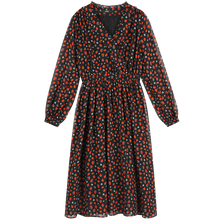 Load image into Gallery viewer, ELFSACK Black Strawberry Print Casual Chiffon Midi Dresses Women 2020 Spring Vintage High Waist Girly Korean Sweet Holiday Dress