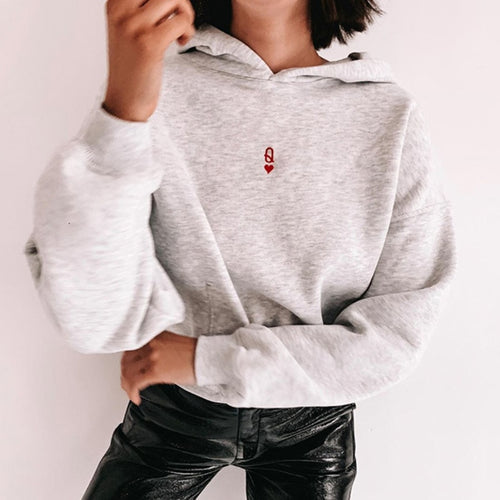 Embroidery 2019 Harajuku Solid Sweatshirt Women Long Sleeve Hoodie Loose Women Hoodies Sweatshirts Casual Tracksuit