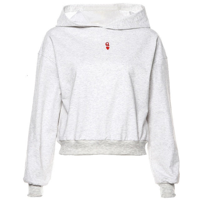 Embroidery 2019 Harajuku Solid Sweatshirt Women Long Sleeve Hoodie Loose Women Hoodies Sweatshirts Casual Tracksuit