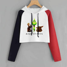 Load image into Gallery viewer, Baby Groot and Baby Yoda with Friends Crop Top Long-sleeve Women Cropped Hoodie Casual Lady Girl Pink Pullover Women&#39;s Clothing