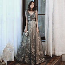 Load image into Gallery viewer, DEERVEADO MFY078 Sexy V Neck Beading Prom Dresses Long 2020 New Arrival Tulle Formal Party Dresses Prom Gown